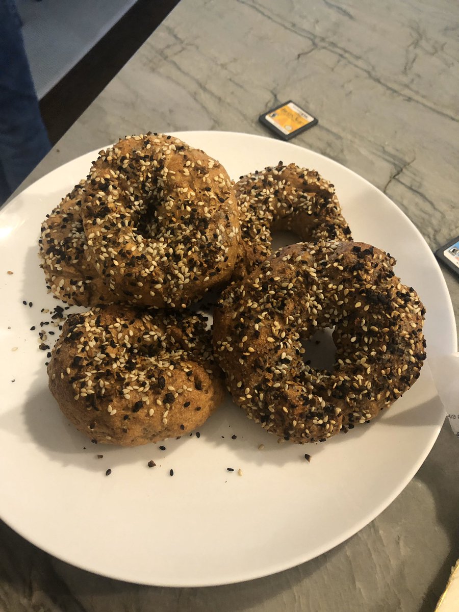 Homemade whole wheat bagels