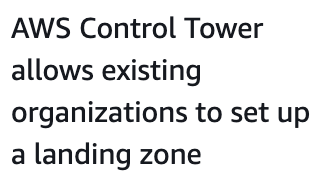 Woah, Control Tower took a big step yesterday toward possibly becoming useful for the first time by now working with existing AWS organizations.  docs.aws.amazon.com/controltower/l…