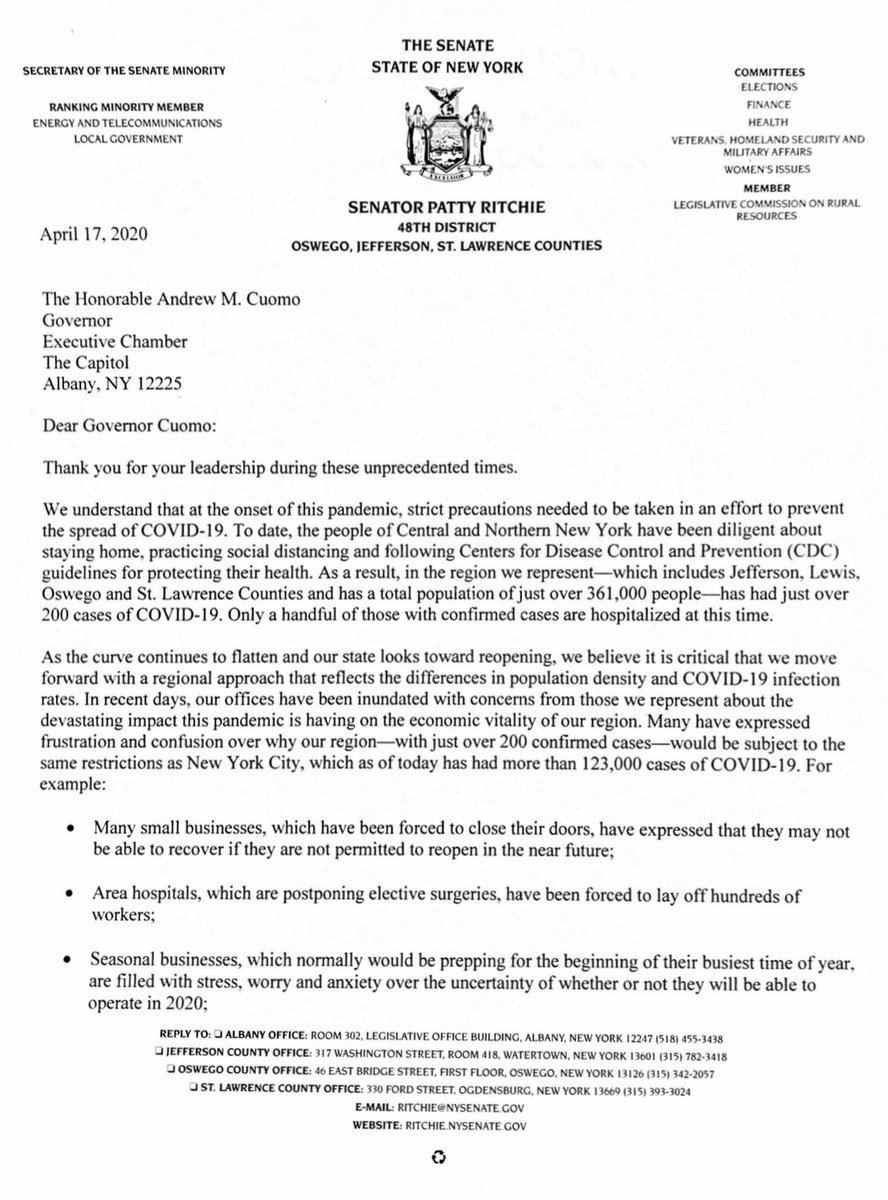WillABarclay's tweet image. Today I joined my colleagues to urge the governor to adopt a REGIONAL approach for reopening our economy.