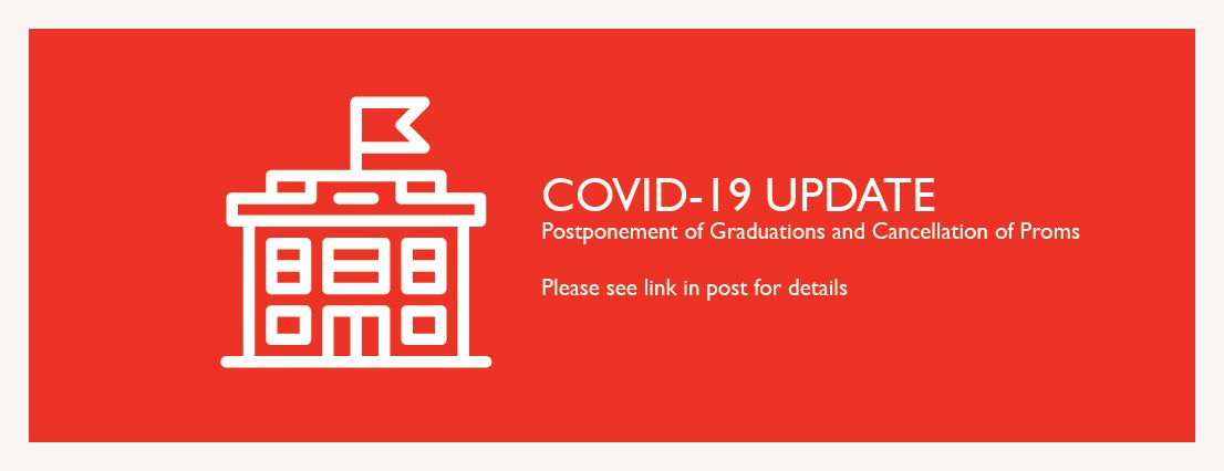 UPDATE - York Region District School Board has postponed all Grade 8 and Grade 12 graduations and canceled all proms for the remainder of the 2019-20 school year. 

Learn more: ow.ly/63gg30qyF3R