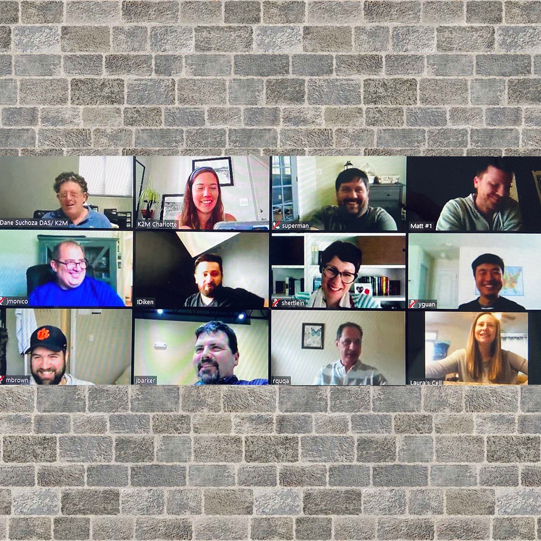 K2MDesigninc's tweet photo. From what’s the weirdest thing in your home office to a little game of K2M bingo! Cheers from our virtual happy hours to yours! 

#wfh #brbotar #oneK2M #stayhome #stayingsane @Culture_Shoc https://t.co/N62rlK0RaJ