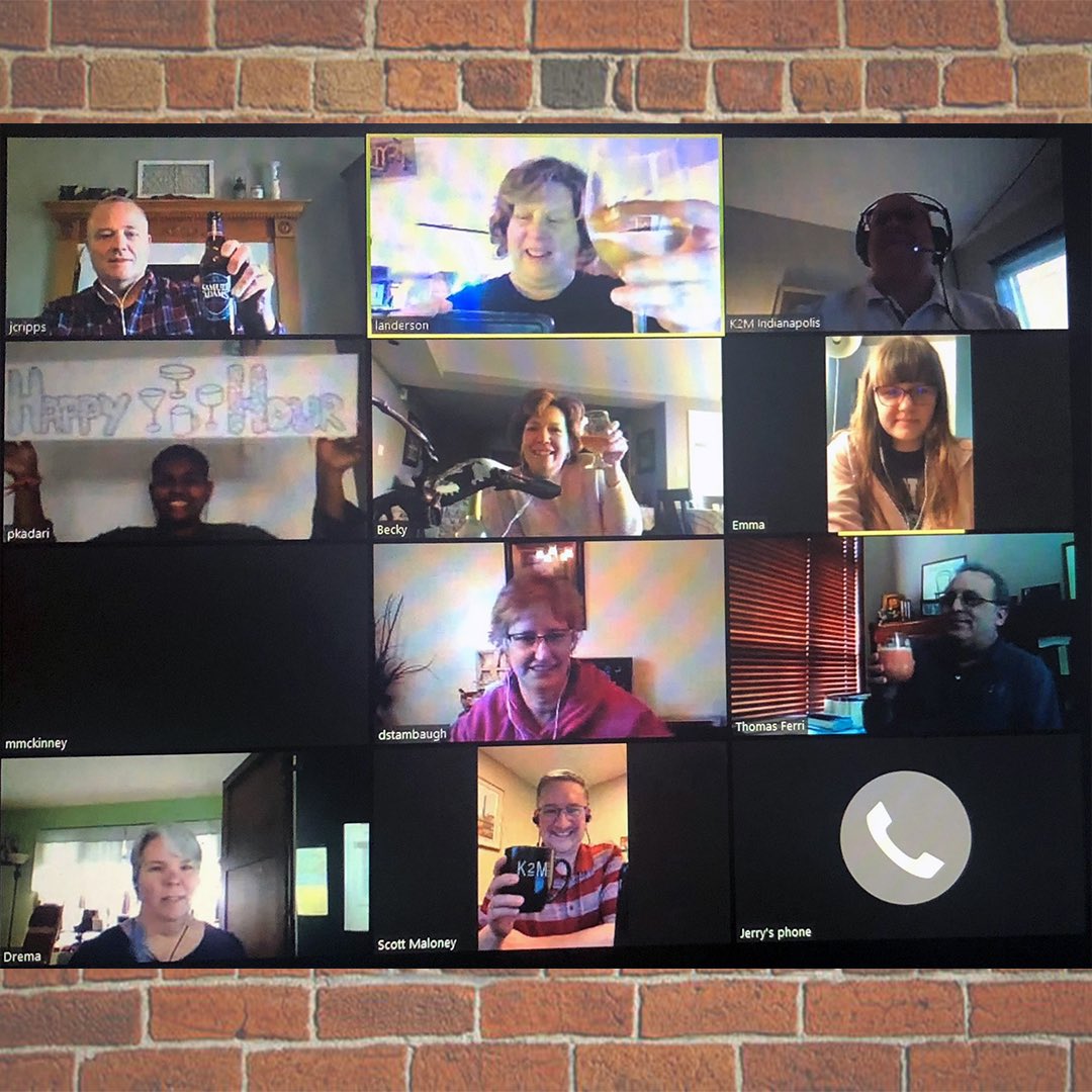 K2MDesigninc's tweet photo. From what’s the weirdest thing in your home office to a little game of K2M bingo! Cheers from our virtual happy hours to yours! 

#wfh #brbotar #oneK2M #stayhome #stayingsane @Culture_Shoc https://t.co/N62rlK0RaJ