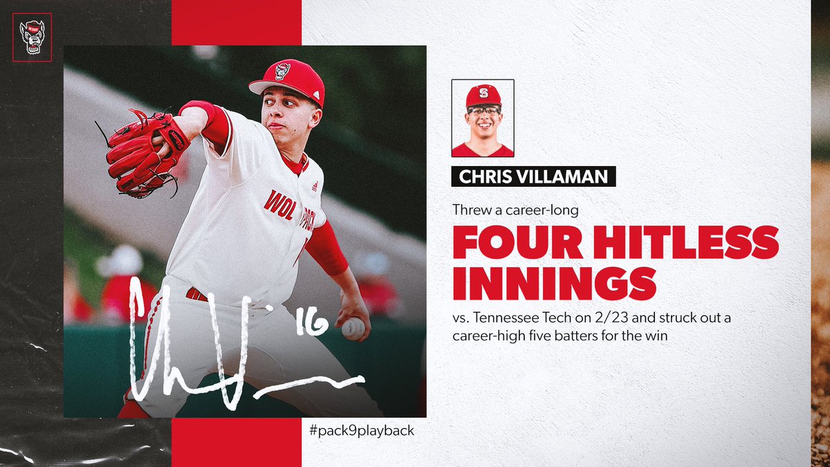 NCStateBaseball's tweet photo. .@samhighfill11, @austinpace_15 and @chris_villaman definitely didn't look like freshmen on the mound this season. 

#Pack9PlayBack https://t.co/3AubWRfOde