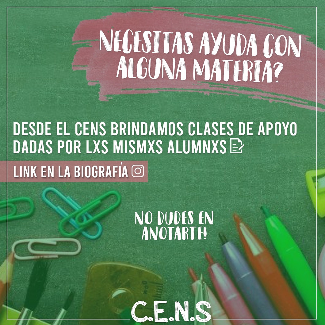 CentroNigelia's tweet photo. Desde el CENS comprendemos la situación actual y queremos que sea más llevadero para lxs alumnxs. Por eso, ofrecemos apoyo escolar a las personas que estén necesitando una mano en las materias; clases de apoyo dadas por los mismos estudiantes. 
link: https://t.co/VLOh5gmUuS https://t.co/JRCmuQUkY3
