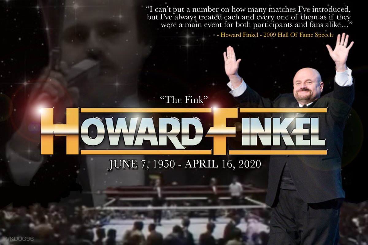When we went to Wrestlemania 18 in Toronto, it didn't become really 'real' until I heard Fink's voice boom through the Skydome.  RIP to a true legend. 🎙️ #HowardFinkel