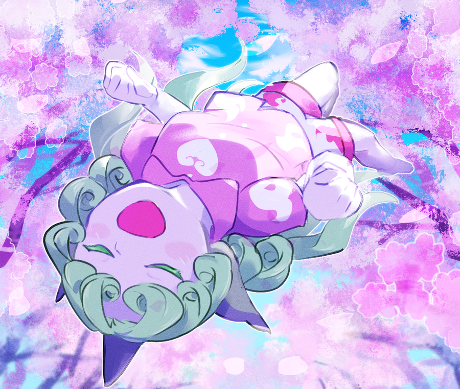 高麗野あうん 「桜色の海とあうんちゃん 」|茶丸九のイラスト