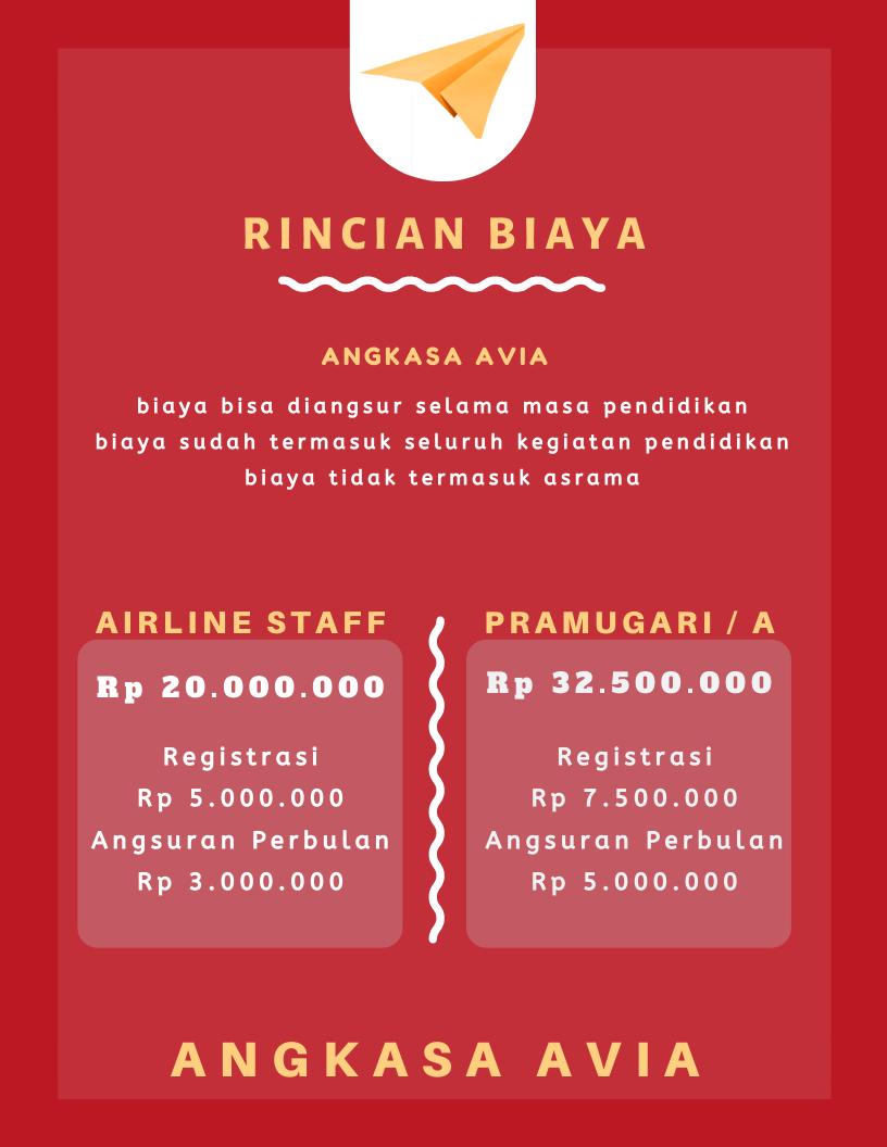 Angkasa_Avia's tweet photo. Rincian Biaya ANGKASA AVIA #sekolahpramugari #sekolahpramugara #sekolahpenerbangan #karirpenerbangan #lowongankerja https://t.co/024gnMXWvE