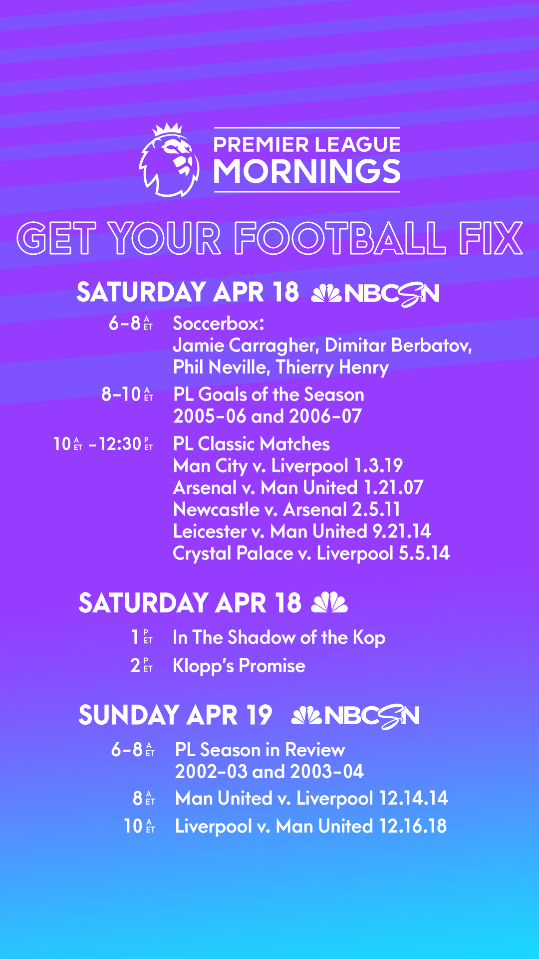 Men In Blazers Good News Football Bad News Double Dose Of Rog At 1 Pm Et On Nbc Proper On Saturday