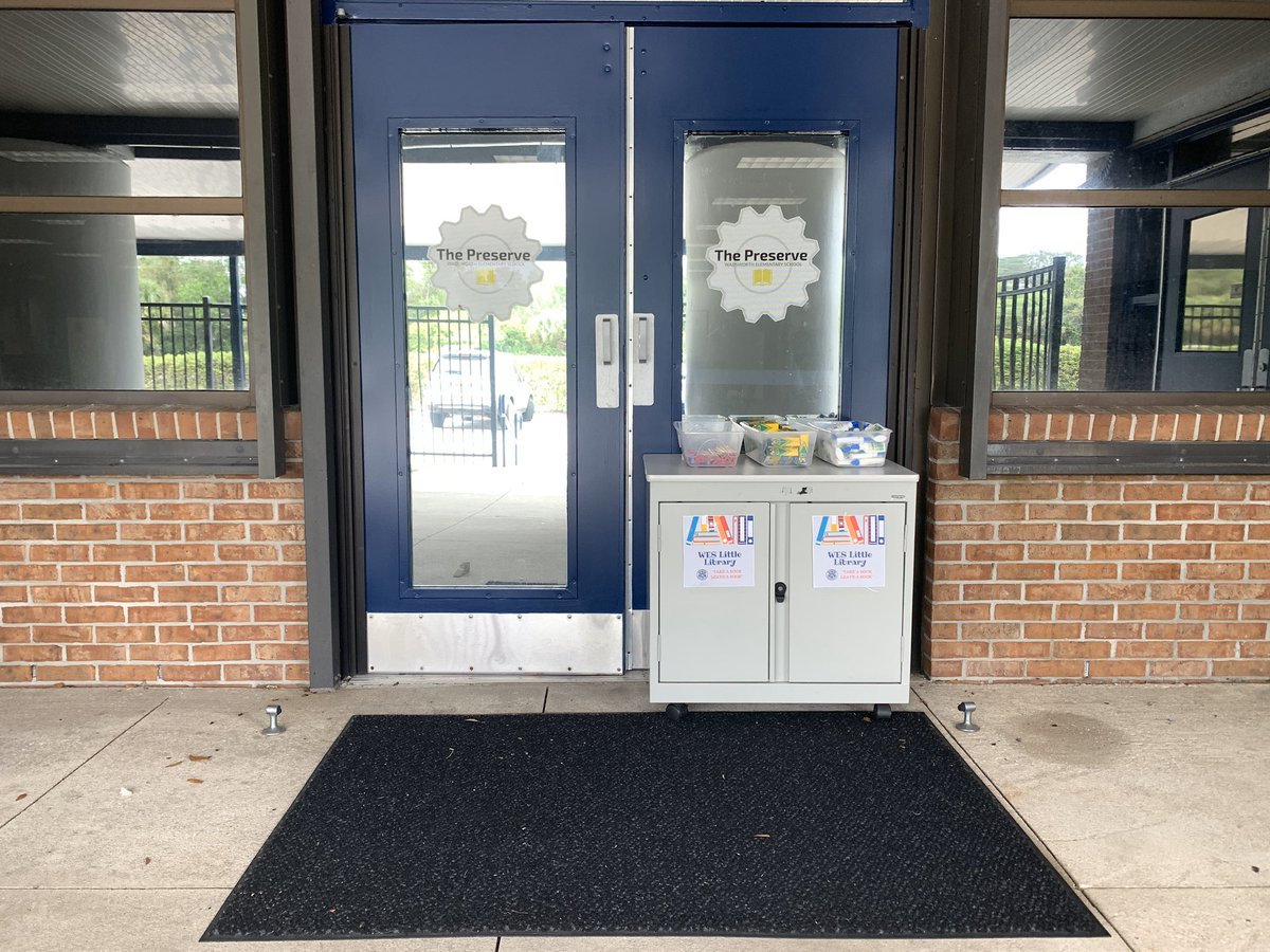 WESPANTHER's tweet photo. The @WESPANTHER LITTLE LIBRARY is open for business @preserve_thelit Porch. 🐾 Stop by and pick up a book. 📚 If you “TAKE A BOOK, LEAVE A BOOK” Enjoy and keep reading!! 🤓 @FlaglerSchools #littlelibrary #WESreads #WEgrow 🌱 https://t.co/e479WhX6cL