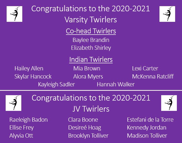 CONGRATS TO THIS YEAR’S JV AND VARSITY TWIRLERS!! WE LOOK FORWARD TO SEEING EVERYONE IN ACTION THIS FALL!! 💜💜💜💜

#PNGproud #NDNPress