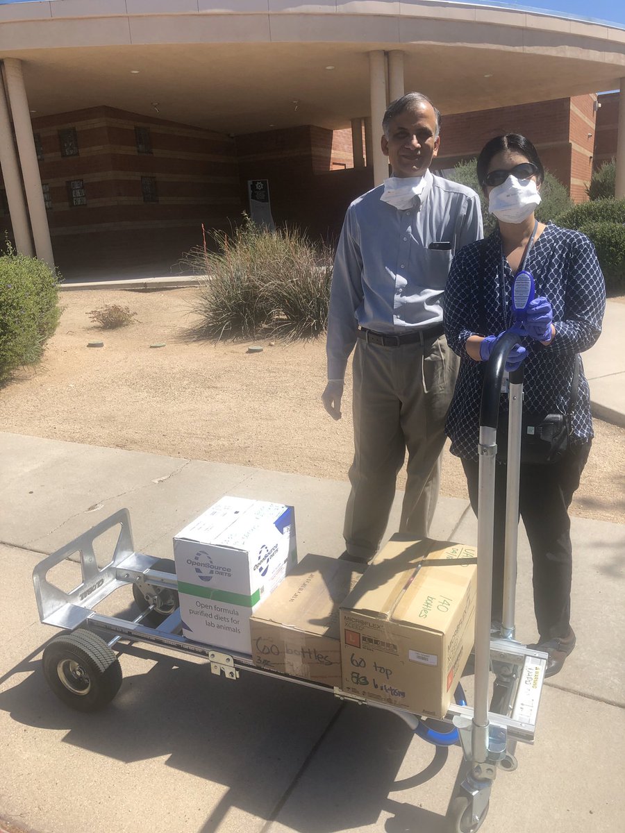 UofA_Safety's tweet photo. Thank you Dr. V. K. Viswanathan and Dr. G. Vedantam from @uarizona for making &amp; providing 200 individual hand sanitizer units for UAPD personnel. #BackTheBlue #BearDown #UArizonaUnited @UArizonaChief https://t.co/y1mAzL6WDJ