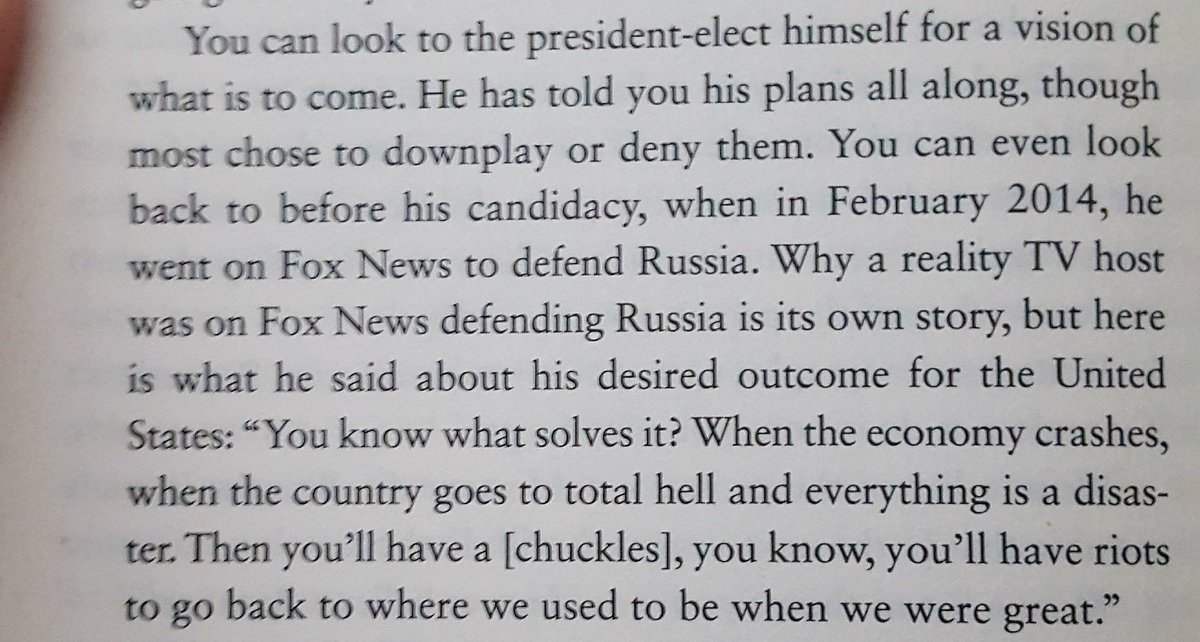 I've quoted this passage from Trump -- where he states his intent to cause riots and US economic collapse -- so many times. He flat-out announced it. In my new book HIDING IN PLAIN SIGHT I quote my own 2016 essay warning what he would do...  http://www.hidinginplainsightbook.com 