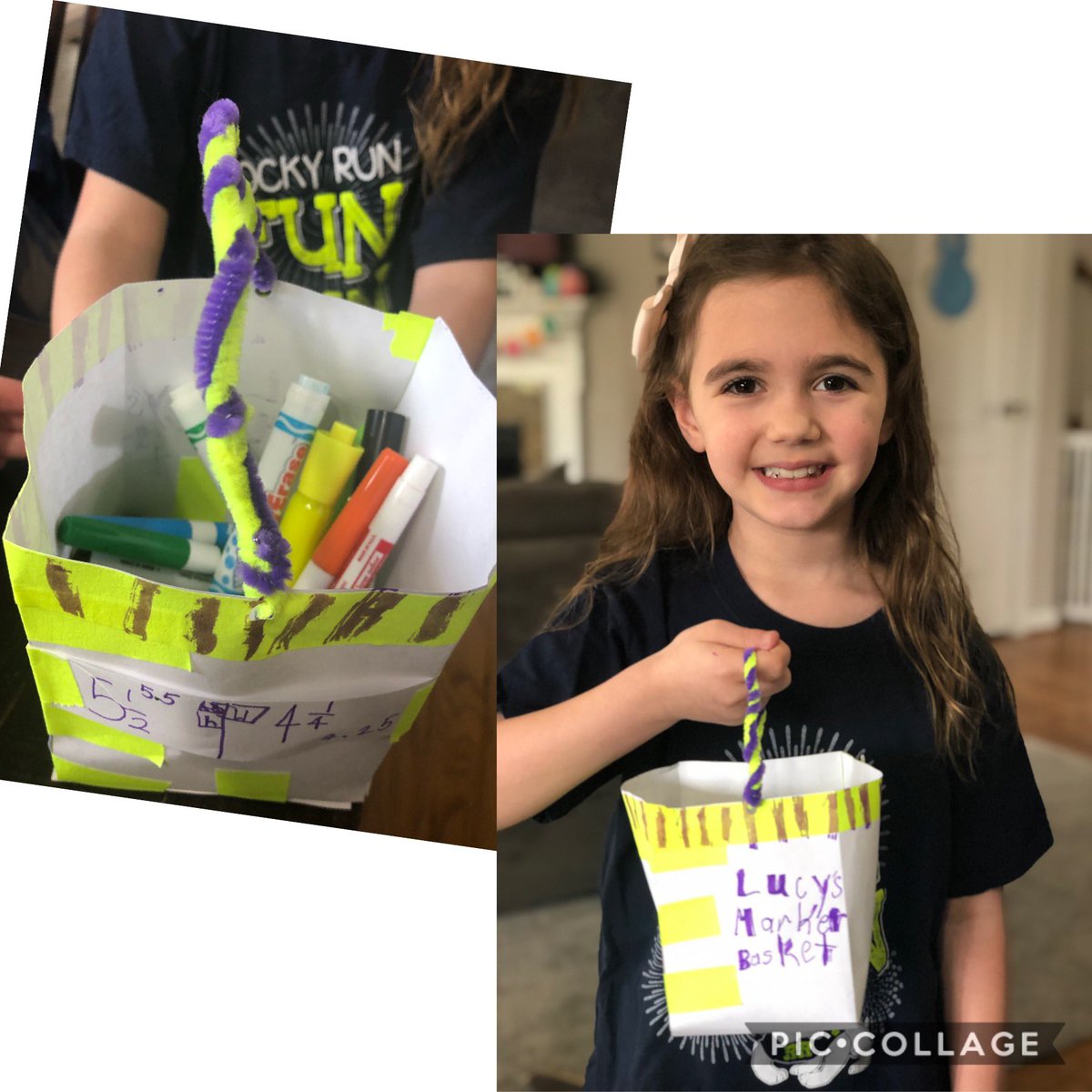 RRESfocus's tweet photo. We have a basket made out of cardboard that holds plastic eggs and one made out paper that holds markers.  Great use of materials! #SCPSstrong https://t.co/twXQIgf0DM