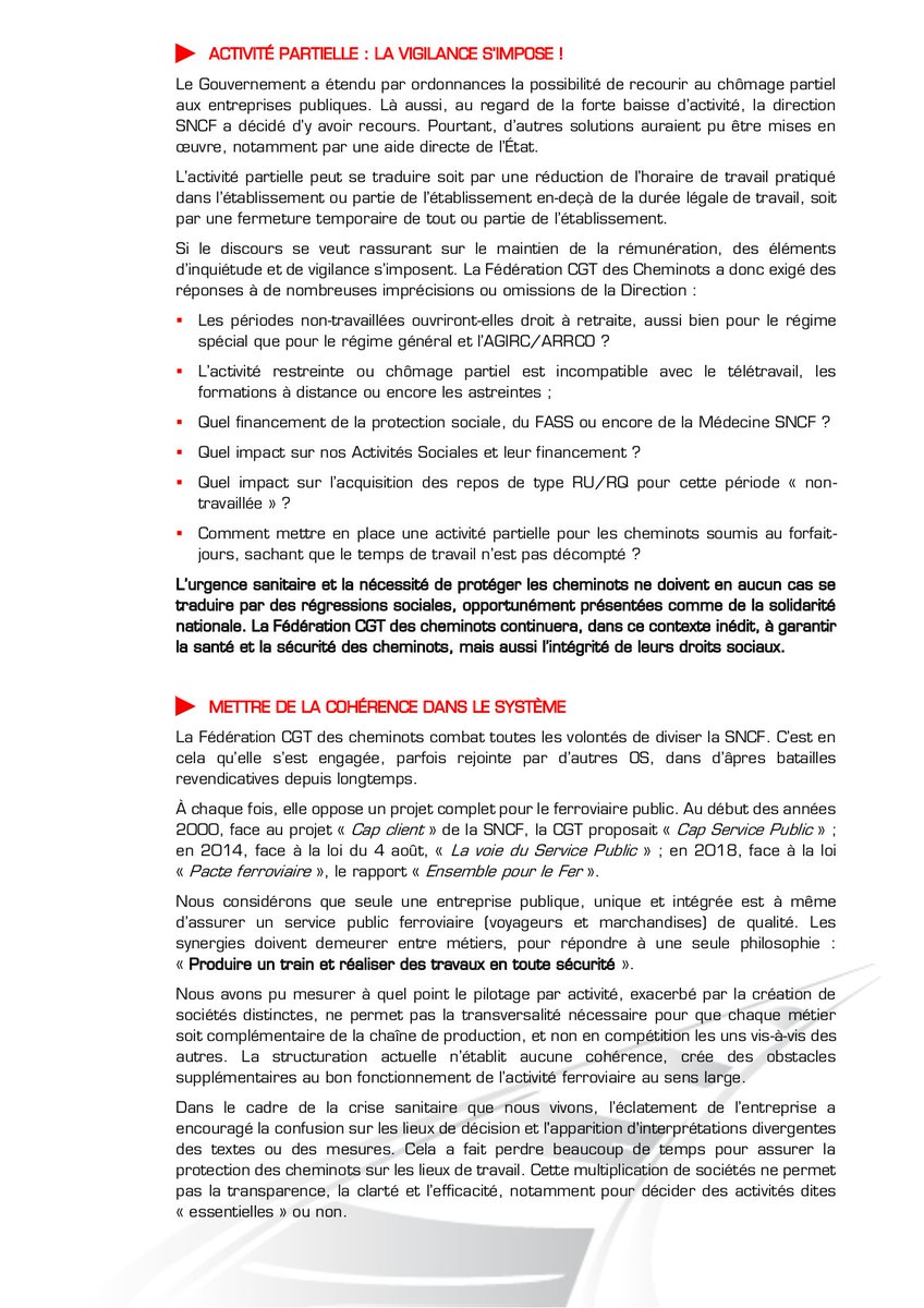 cgtcheminots's tweet photo. Se tenir prêts !
Alors que nous entamons un deuxième mois de confinement, Gouvernement, patronat et direction SNCF ne changent pas de cap. Tenons-nous prêts à poursuivre le combat ! 
https://t.co/Z06Xw4URm6 https://t.co/bVQKD6EvKn