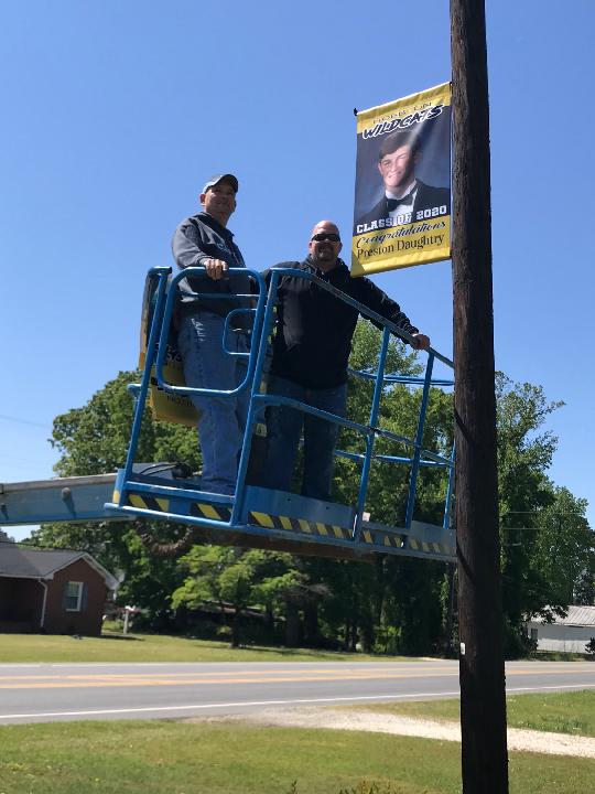 We appreciate Newton Grove as they celebrate HHS' students. Principal Michael Warren working remotely supporting his seniors!