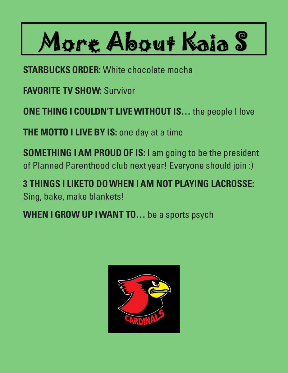 SAAS_GLAX's tweet image. This week's @SeattleAcademy @SAASCardinals 🥍🥍 Feature Friday highlights Kaia S. Kaia is a junior who has passion for the game and her team. She will compete to the very end and is always looking for ways to grow the game whether through coaching or reffing! Get to know Kaia!