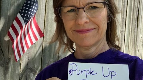 Challenger MS's Counselor, Lorie Hall, reminds us to Purple Up today to support the military child! She is #HCStrong as are our awesome military students at CMS! <a href="/HSVk12/">Huntsville City Schools</a>