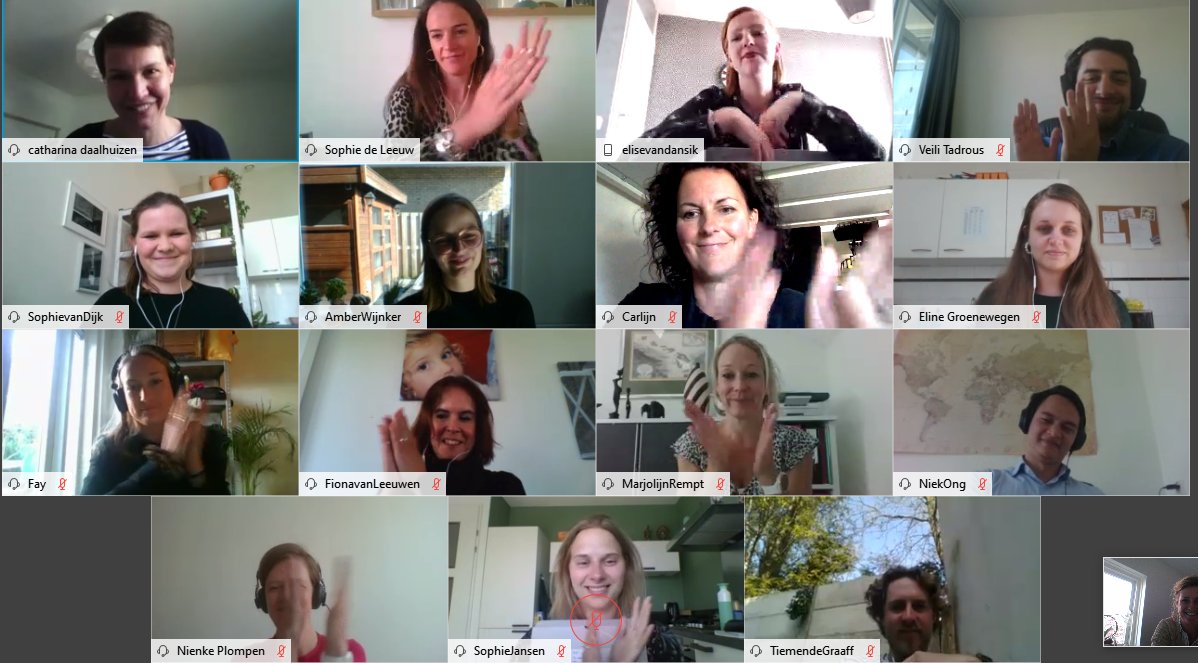 BECISBV's tweet photo. De trainees die vorige week zijn geslaagd voor hun eindopdracht hadden vandaag hun diplomauitreiking. Alleen net even anders dan anders.. #trainership #youngprofessional #geslaagd #trots https://t.co/nja30Xcj3w