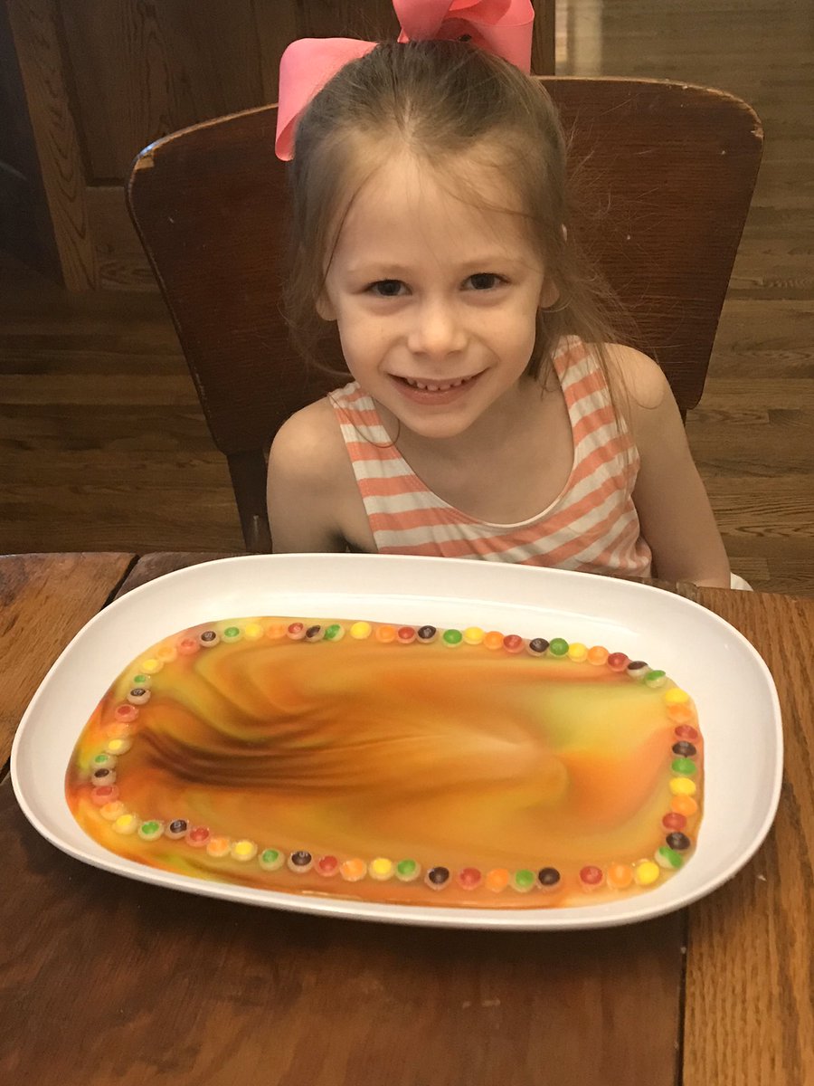 davidsonacademy's tweet photo. Check out some of the pics from students who did the Skittles experiment presented by Mrs. Rust. #theDAway #DAdistancelearning https://t.co/CnZux771Sc