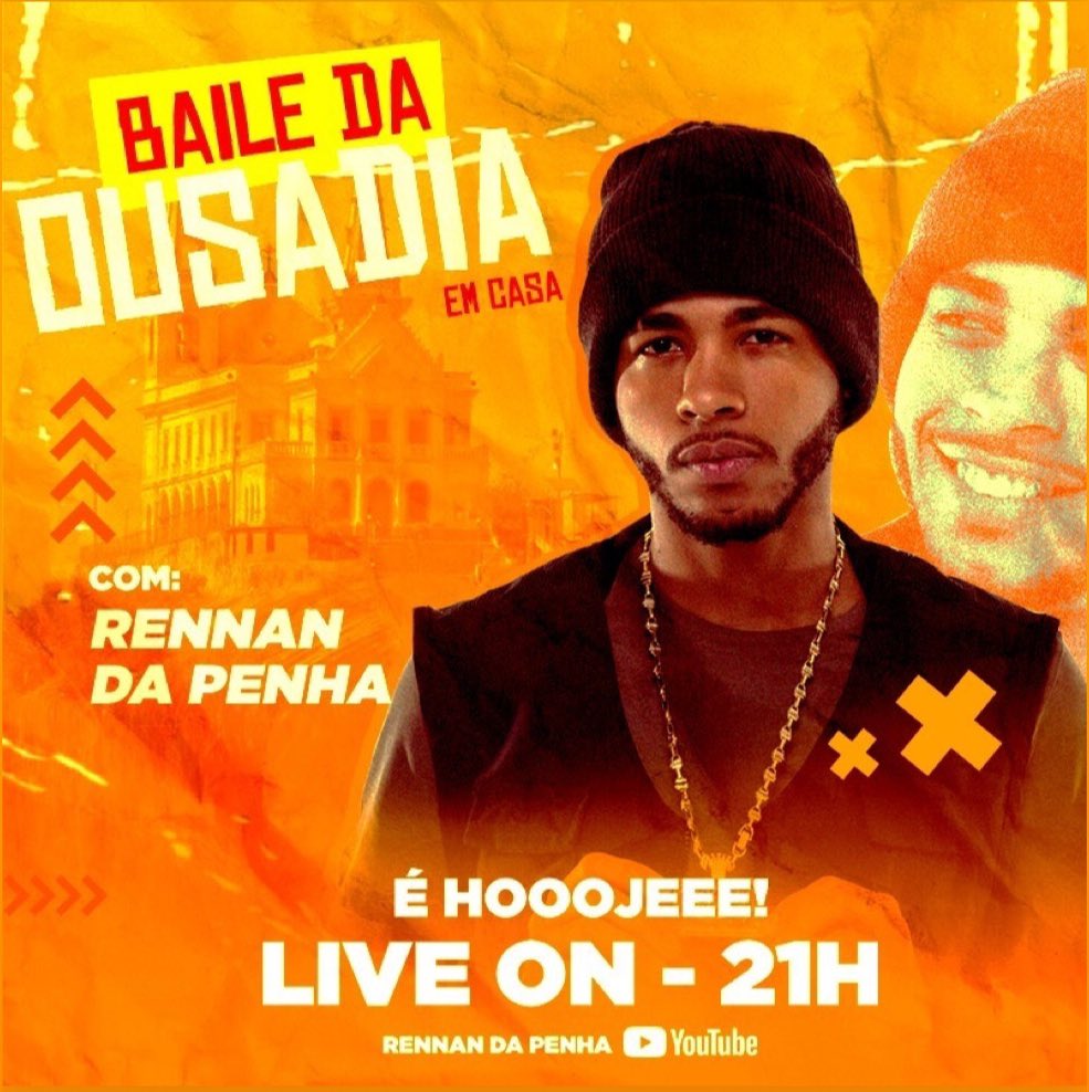 rennan_penha's tweet photo. Hoje a bebida que marcou seu carnaval está conosco nessa live que vai dar o que falar @ousadiadrink . 
Hoje as 21:00 no YouTube Canal Rennan da Penha - Baile da Ousadia ✌🏾 https://t.co/NQLzURJZQC
