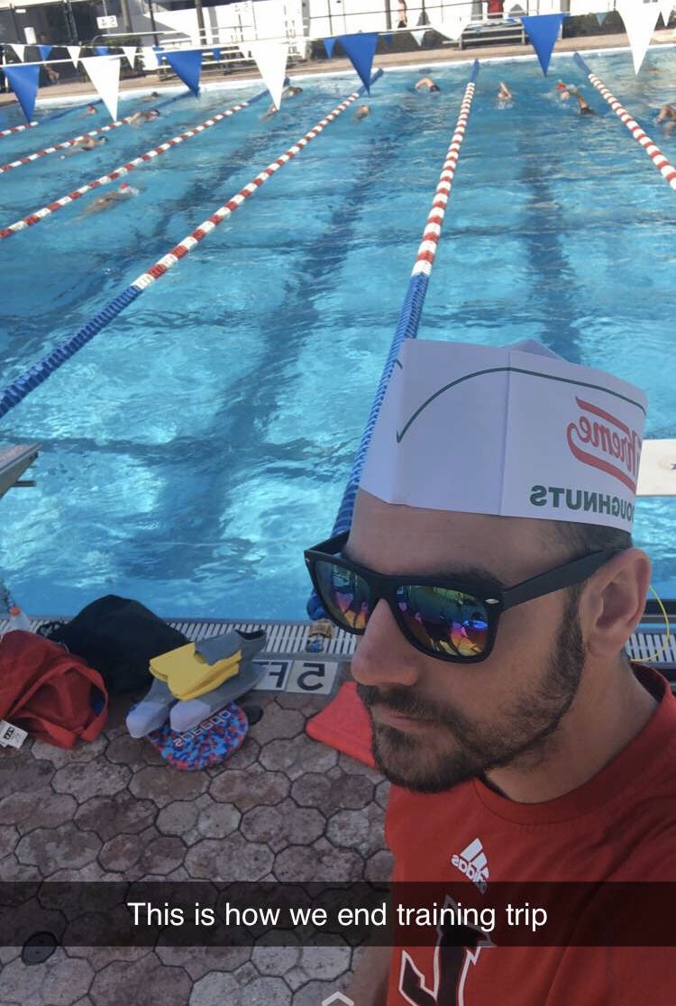 LynchburgSwim's tweet photo. Mark Robertson, SID and assistant coach, writes in on Day 5 of Division III Week. Thanks for taking time to further our program, share your baseball AND swimming experience, and give us a HUGE dose of energy whenever we need it! #D3IsNotForTheWeek https://t.co/yPk01u5c2j