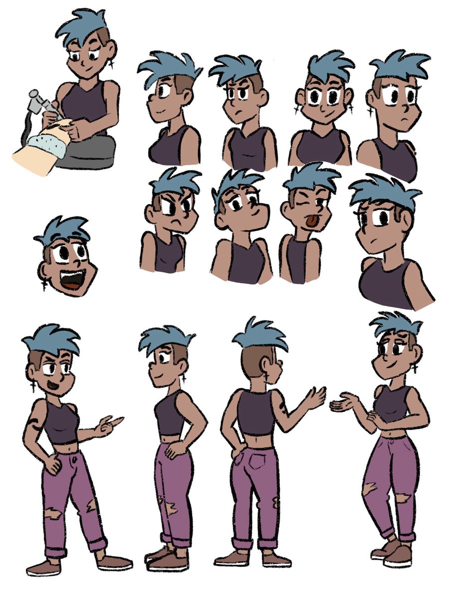 tdebo05's tweet photo. This is Roxy one of my main characters for a future project called Get It in Ink! More characters and art to come in the future!  

#conceptart #ocdrawing #commissionsopen #characterdesign #comics #GetItInInk #characterdesign #illustration #sketch #drawing #artwork #storyboard https://t.co/Ze9yalgdgx