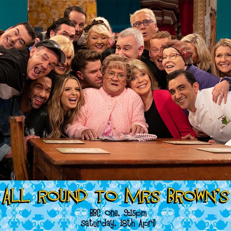 theshiresuk's tweet photo. Make sure you tune in to All Round To Mrs Brown’s his Saturday 18th April at 9.15pm on @bbcone to see us performing! @mrsbrownsboy @hungrybearmedia #ARTMB https://t.co/Vbfzbrfil5