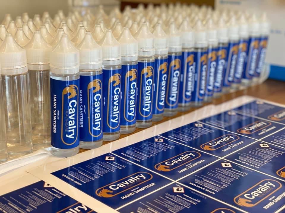 CavalryCare's tweet photo. We couldn’t find enough hand sanitiser for our staff so we’ve taken matters into our own hands!!!
💙💛💙 https://t.co/0CuD5PqIQy