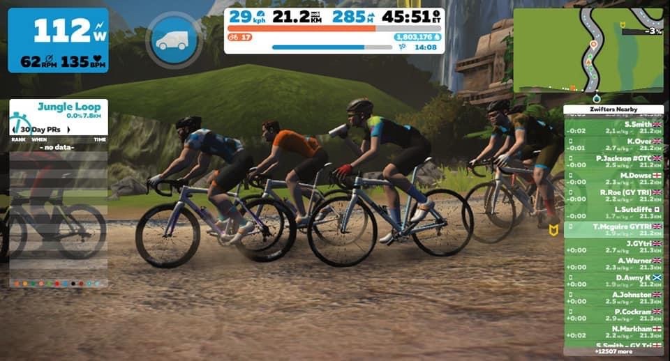 Following on from Thursday Chainy, theres a group workout at 08.30 tomorrow on <a href="/GoZwiftTri/">Zwift Tri</a> from the 2020 Academy workouts. All stay together, keep pedalling.