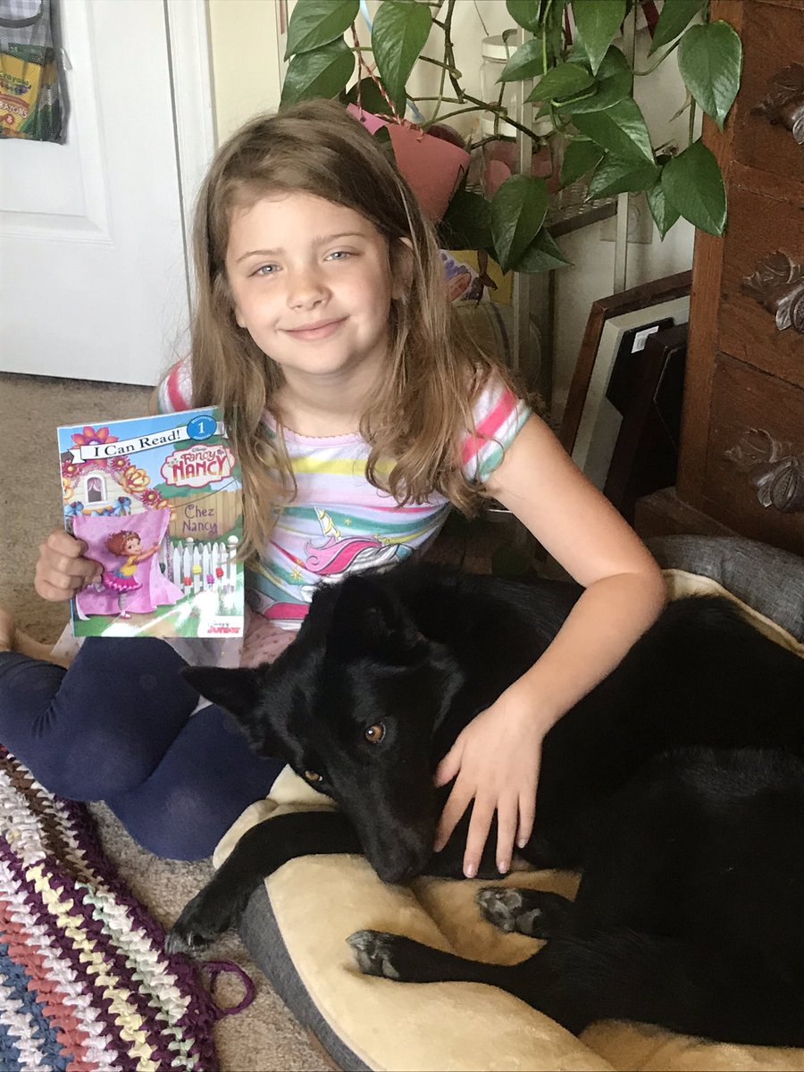 Reading to her ever so patient dog <a href="/1stdennish/">Heather Dennis</a> <a href="/GrandviewES/">Grandview School</a>