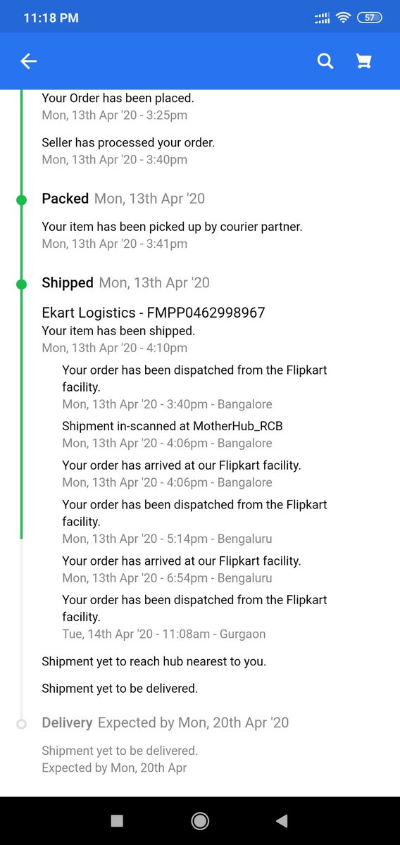jdeepakjha's tweet photo. @Flipkart  it seems your delivery boy is walking all the way from Gurgaon to Faridabad so there is no update after 14th April when it is 17th today. I have ordered for mask and hope you understand how important it is in current situation. https://t.co/nzcCLA698O