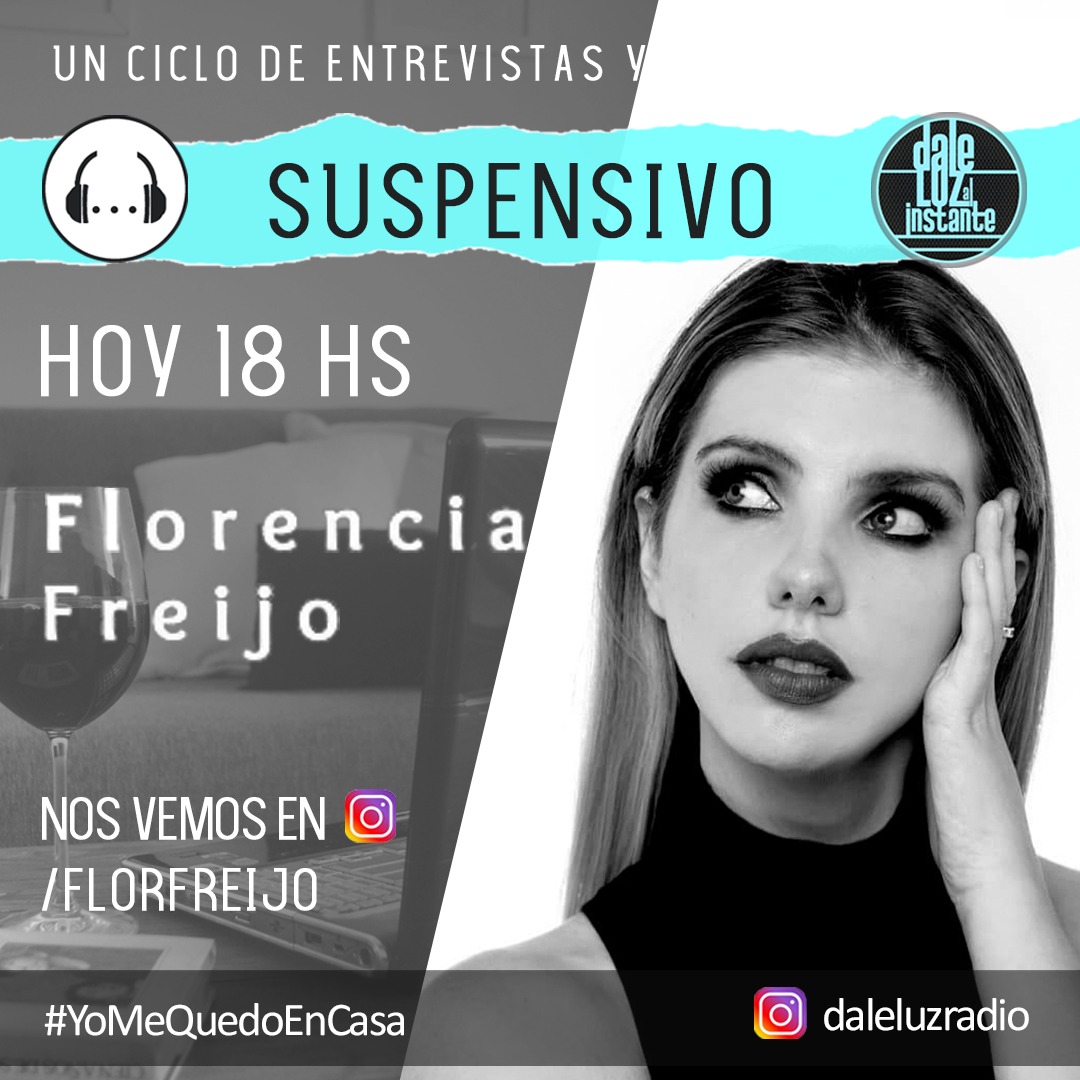 Dale Luz al Instante (@daleluzradio) on Twitter photo Cerramos la cuarta semana de #Suspensivo 🎧con una charla con <a href="/mariaFFreijo/">mariaFFreijo</a>, politóloga, comunicadora y autora de "Solas (aun acompañadas)".
18 hs - instagram.com/florfreijo/ Cerramos la cuarta semana de #Suspensivo 🎧con una charla con <a href="/mariaFFreijo/">mariaFFreijo</a>, politóloga, comunicadora y autora de "Solas (aun acompañadas)".
18 hs - instagram.com/florfreijo/