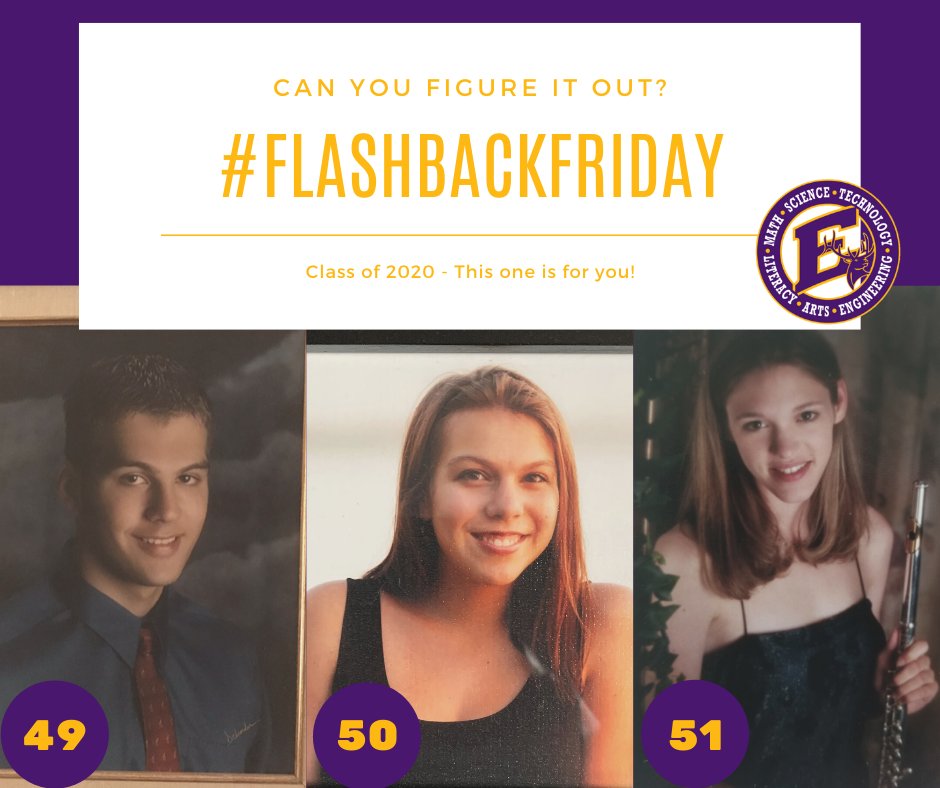 ElmerElk's tweet photo. #flashbackfriday
Post #17 - Which staff members belong to these senior photos?
Remember to comment with the # and name of the staff member!
#wegotthis1herd
#1herd #eashgo #elmerelk https://t.co/WVBcMsZa1x