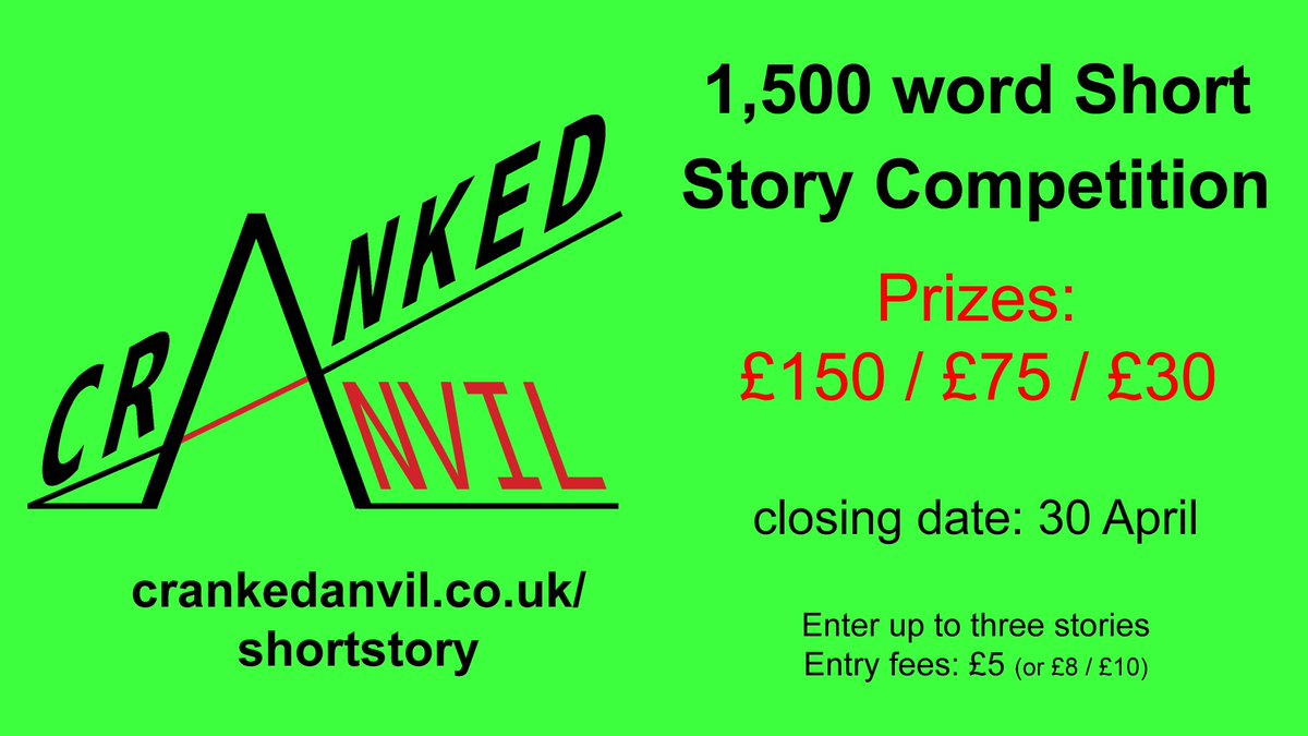 CrankedAnvil's tweet photo. Who's looking for that #FridayMotivation (which hopefully lasts all weekend!) Our short story comp is still open for subs: https://t.co/fmFQJhhgRj with £255 of prize money and web publication.  #amwriting #writerslife #writingcommunity #meattwenty Pls RT &amp; spread the word. https://t.co/8uKppNJsGx