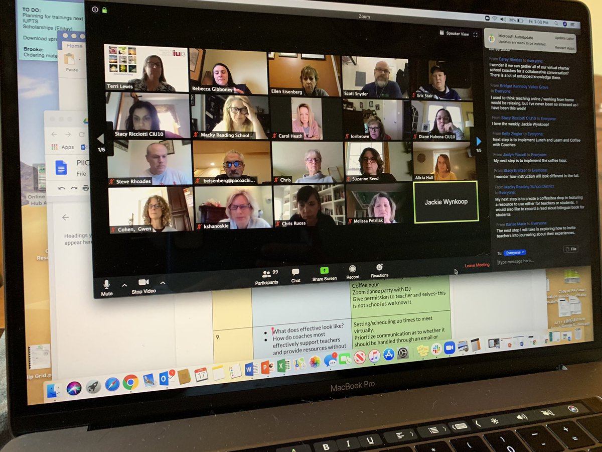 GibboneyRebecca's tweet photo. Grateful for the time to connect with @PIICcoach! 200+ coaches and mentors from across the state to discuss how we can effectively coach educators from a distance! Power in numbers. @PADeptofEd #piicchat #PAProudEducator https://t.co/EQOSuhIY55