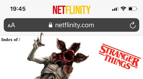 netflinity's tweet photo. #StrangerThings están pasando en nuestra web ... #Demogorgon la ha invadido... tranqui, lo estamos solucionando ⏱ #OT18EnCasa #QuedOTEnCasa17A https://t.co/FkEOB5dtwn