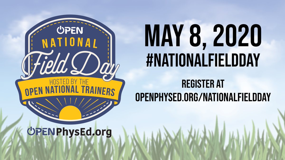 OPENPhysEd's tweet photo. The Friday Field Day email has hit your inbox if you're school is registered for #NationalFieldDay! It's not too late to register and join the millions of students having a virtual field day at home on May 8th!  https://t.co/P53gZZABvO https://t.co/GQ47PGmt77