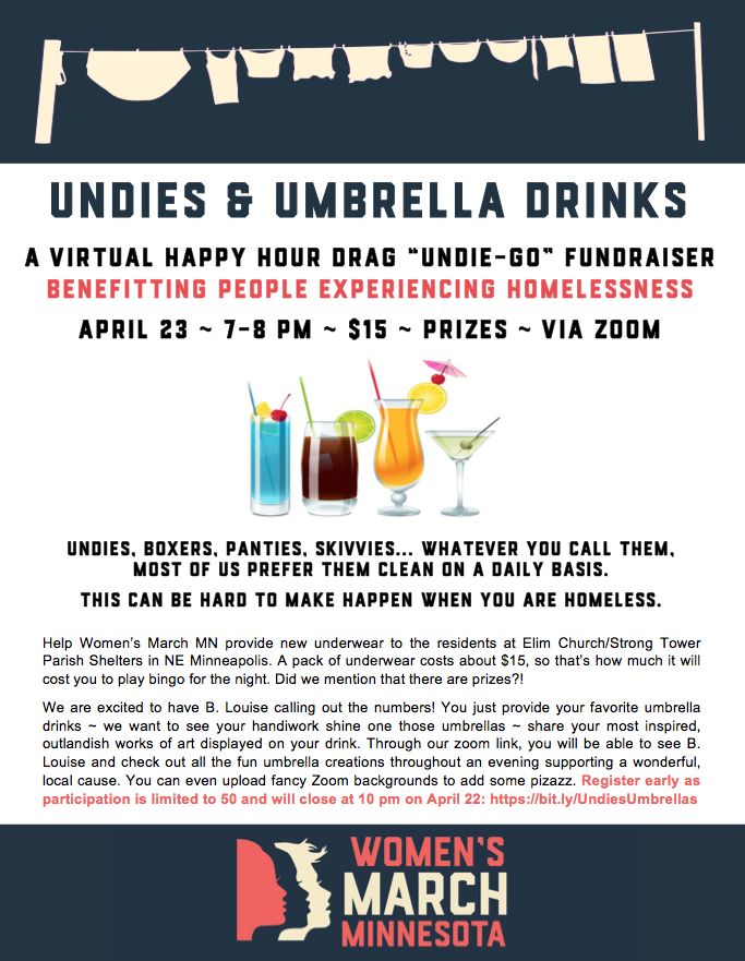 April 23: Undies and Umbrellas – an online bingo fundraiser for Elim Church and Strong Tower Parish Shelters elimstrongtowershelters.org/2020/04/17/apr…