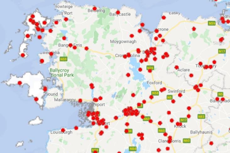 Detailed Map Of Mayo Connaught Telegraph On Twitter: "Detailed Map Of Locations Of Confirmed  Covid-19 Cases In Mayo Https://T.co/6N7Vmqgzua Https://T.co/Vbovpxfgk1" /  Twitter