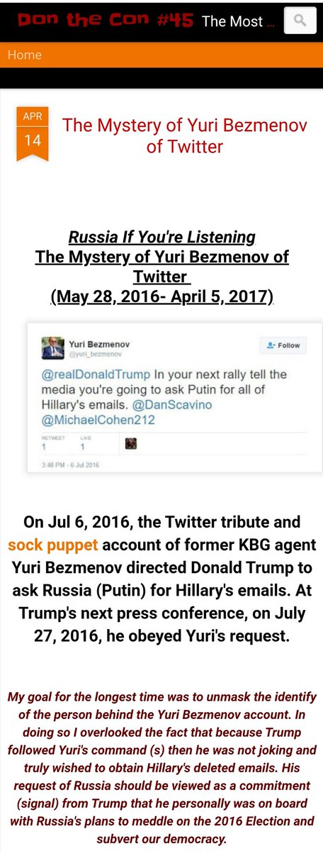I got a lot of info from this blog It's a VERY deep dive into the mysterious "Twitter Yuri". I cannot overstate how far down the rabbithole this anonymous author went. It is long.Author seems to be a Dem researching the world of the scary-far-right. https://dirtydonny.blogspot.com/2017/04/the-mystery-of-yuri-bezmenov-of-twitter.html?m=1