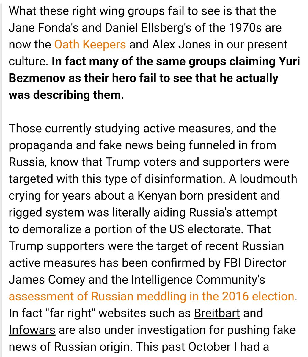 BackgroundThere are a lot of conspiracy theories about Yuri (he died of a heart attack at 52 in 1993).The Right used to LOVE his anti-socialist rhetoric & using his words against Democrats. Not sure if they still love him now that they love Russia. http://uselessdissident.blogspot.com/2008/11/interview-with-yuri-bezmenov.html?m=1