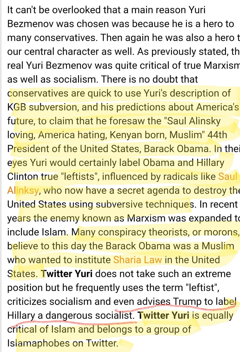 BackgroundThere are a lot of conspiracy theories about Yuri (he died of a heart attack at 52 in 1993).The Right used to LOVE his anti-socialist rhetoric & using his words against Democrats. Not sure if they still love him now that they love Russia. http://uselessdissident.blogspot.com/2008/11/interview-with-yuri-bezmenov.html?m=1