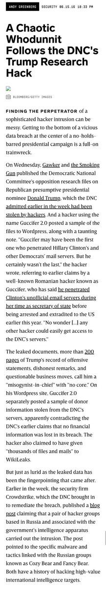 What else was going on around the time Yuri finished his "Zerohour" app on 6/13?6/8: DCLeaks created6/12: Crowdstrike "kicked out" CozyBear & FancyBear from the DNC servers6/14: News of the hack went public 6/15: Guccifer 2.0's appearance http://thesmokinggun.com/documents/investigation/tracking-russian-hackers-638295
