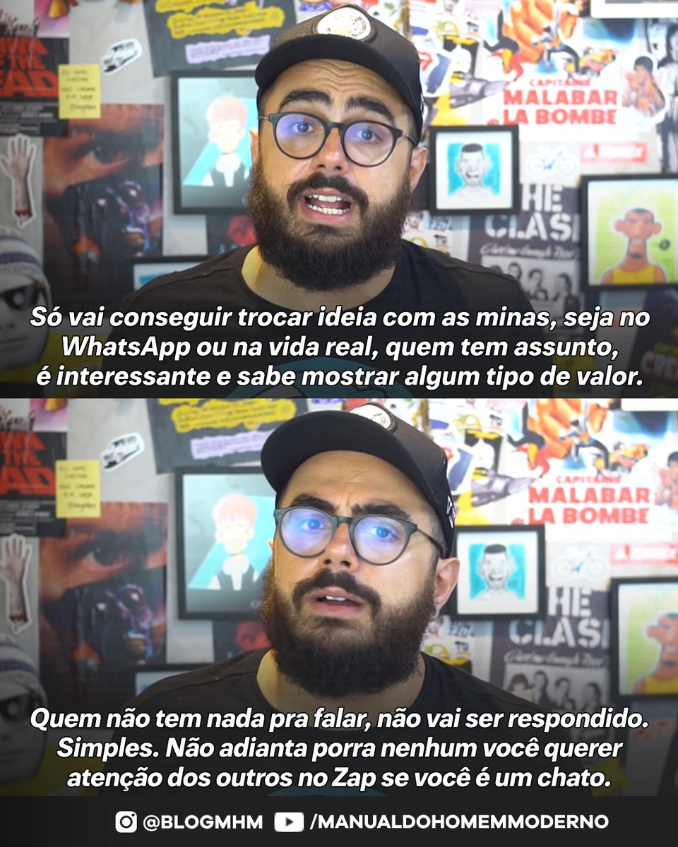 BlogMHM's tweet photo. Todo dia são as mesmas mensagens onde vocês nos perguntam porque fulana não te responde. Vou te falar uma coisa: Para de pensar tanto em mina e foque em você. Não tem como trocar papo com quem não tem nada de interessante pra falar.🤙
⠀
#pistolada #reflexão #whatsapp #conversa https://t.co/0r5PDTkHTN