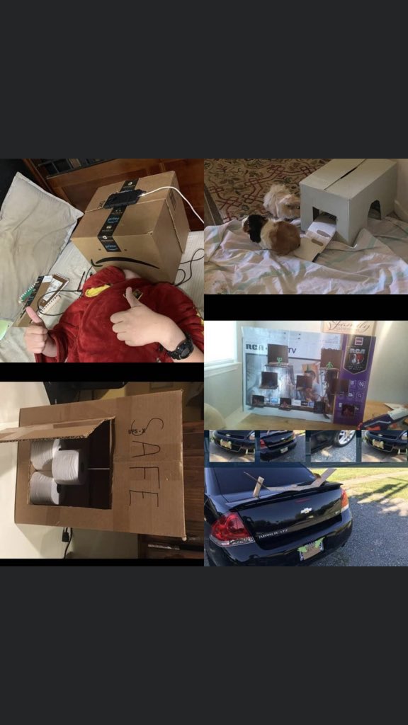 Palmer1205's tweet photo. Some of the Cardboard Challenge projects I’ve seen so far from my students. More to come! #room1217 https://t.co/2wxRI10vGZ