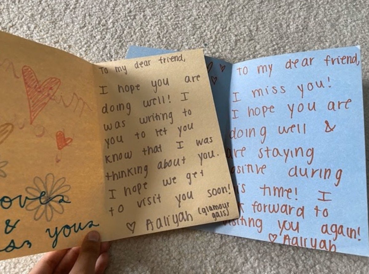 Just a reminder to keep writing to our dear friends in the senior homes! They need as much love and happiness as possible. Stay positive and we will all get through this.💗💗 <a href="/GlamourGals/">GlamourGals</a> <a href="/GGfounder/">Rachel Doyle</a> <a href="/WHRHighSchool/">Warren Hills HS</a> #spreadLove