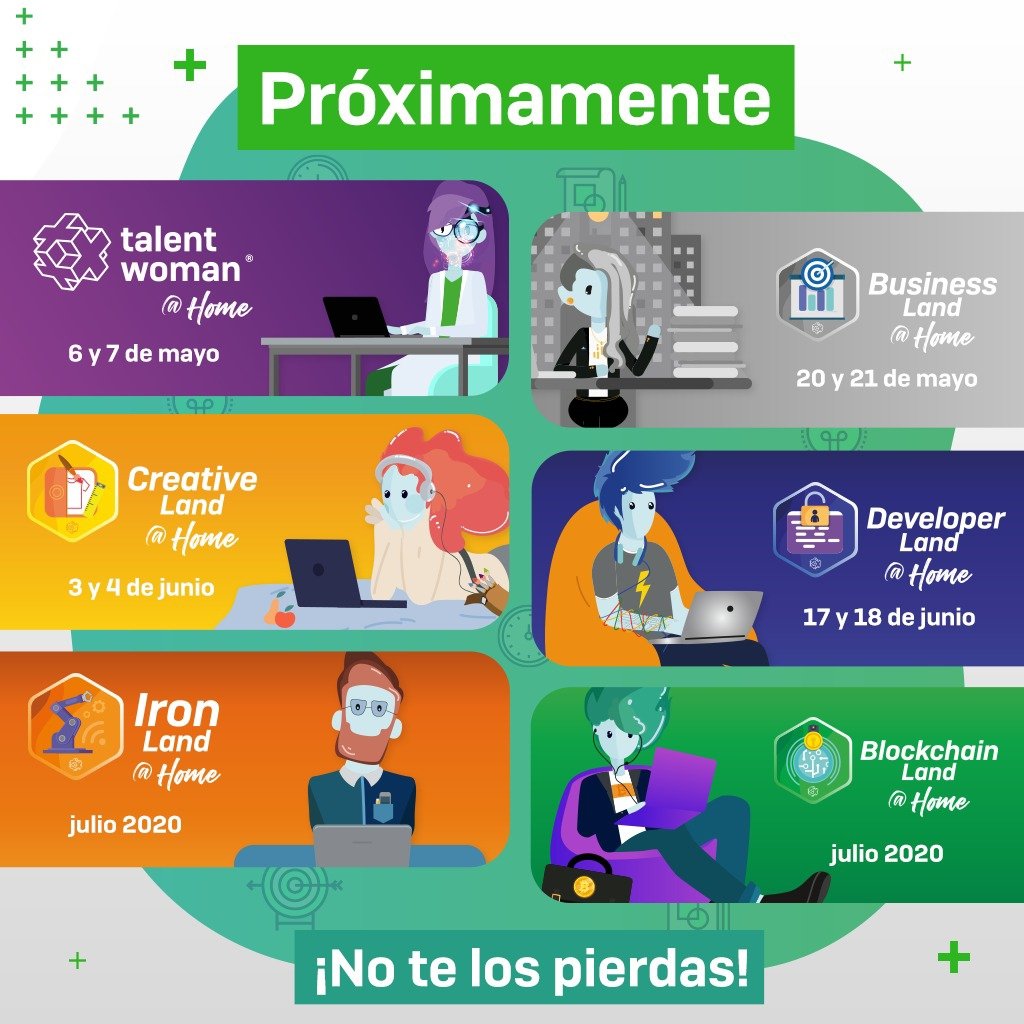 blockchain_land's tweet photo. #BlockchainHome Julio 2020 ฿
📌Más de 170,000 usuarios únicos Jalisco Talent Land @ Home 👩⚕️👨💻
📌 Presentamos los próximos 6 eventos temáticos online 🚀🚀🚀
📌Todas las conferencias ya están disponibles para poderlas disfrutar On Demand #TalentLandAtHome https://t.co/F4BSn0Ds4k https://t.co/giKtdJAWXn