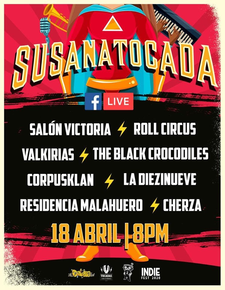 LunasAuditorio's tweet photo. #LunasRecomienda el festival #SusanaTocada, a través del Facebook oficial de @indiefestcam en el que tocarán @salonvictoria, @rollcircus, #Valkirias, #TheBlackCrocodiles, @corpusklan, @LaDiezinueve, #ResidenciaMalahuero y #Cherza. https://t.co/SETJ63DBiE