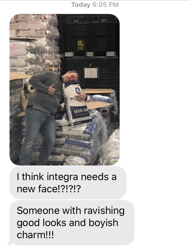 AaronPetersen20's tweet photo. Not exactly Vanna White, but we love the passion 😜 #IntegraSeed https://t.co/g3x2g2Gh1i