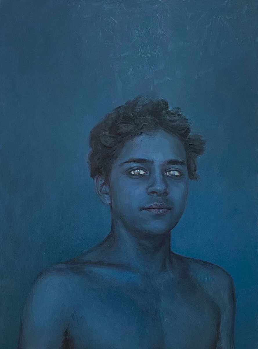 GBHNews's tweet photo. Boston Artist Matt Brackett submitted these paintings to #InItTogether. In between working and childcare, he paints in his basement These faces aren't real people, but rather a digital collage of different photos. You can find more of his work here: https://t.co/nT67d2Roi3 https://t.co/wHQ5jRC7ml